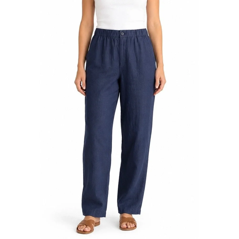 Quince Linen Pants in Deep Navy, size XL NWT 100% European Linen